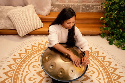 Sensory Handpan, D Kurd, 10 Notes, Vintage Gold