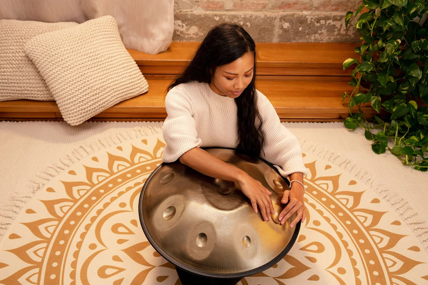Sensory Handpan, C# Minor, 9 Notes, Vintage Gold