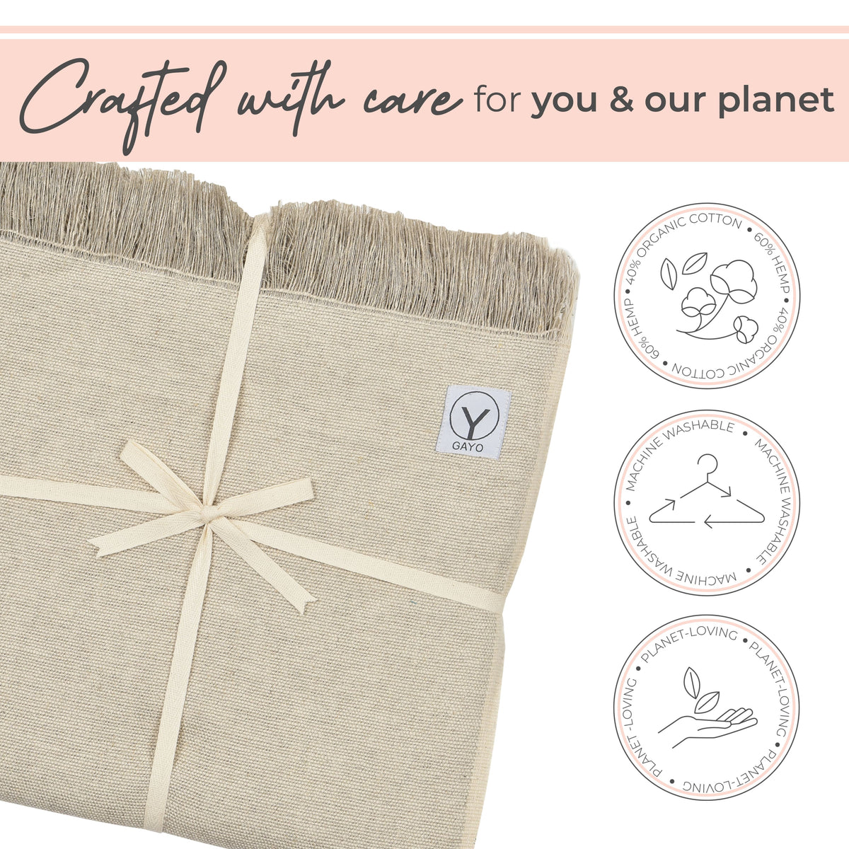 Hemp & Organic Cotton Yoga Blanket