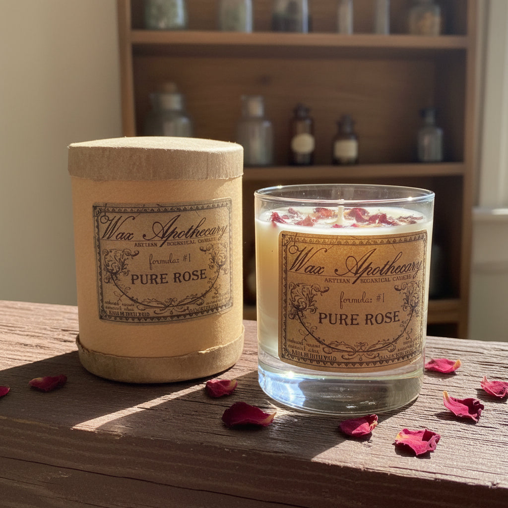 Pure Rose 7 oz Botanical Candle in Scotch Glass