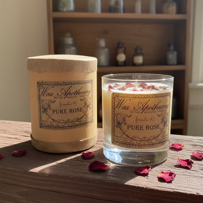 Pure Rose 7 oz Botanical Candle in Scotch Glass