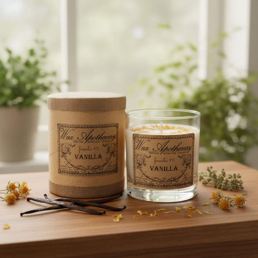 Vanilla 7 oz Botanical Candle in Scotch Glass