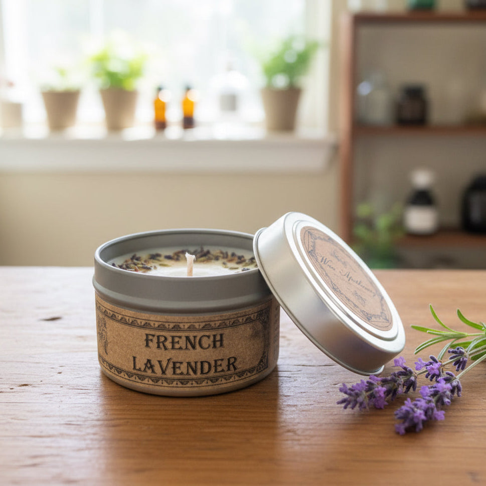French Lavender Botanical Candle Travel Tin