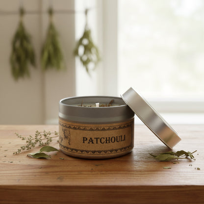 Patchouli Botanical Candle Travel Tin
