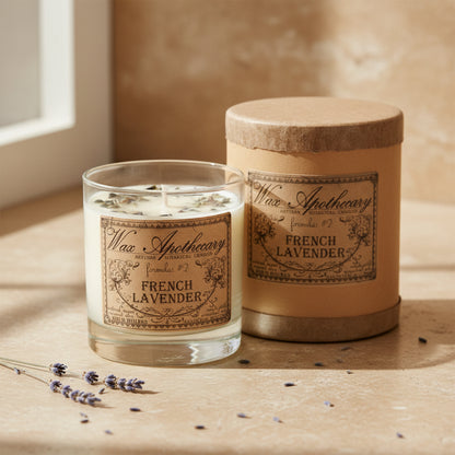 French Lavender 7 oz Botanical Candle in Scotch Glass