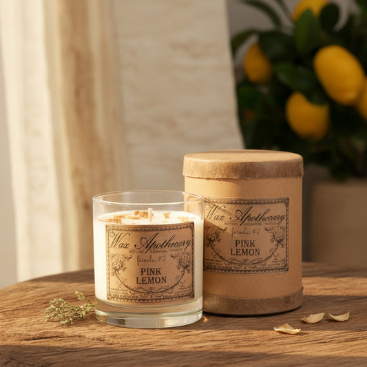 Pink Lemon 7 oz Botanical Candle in Scotch Glass