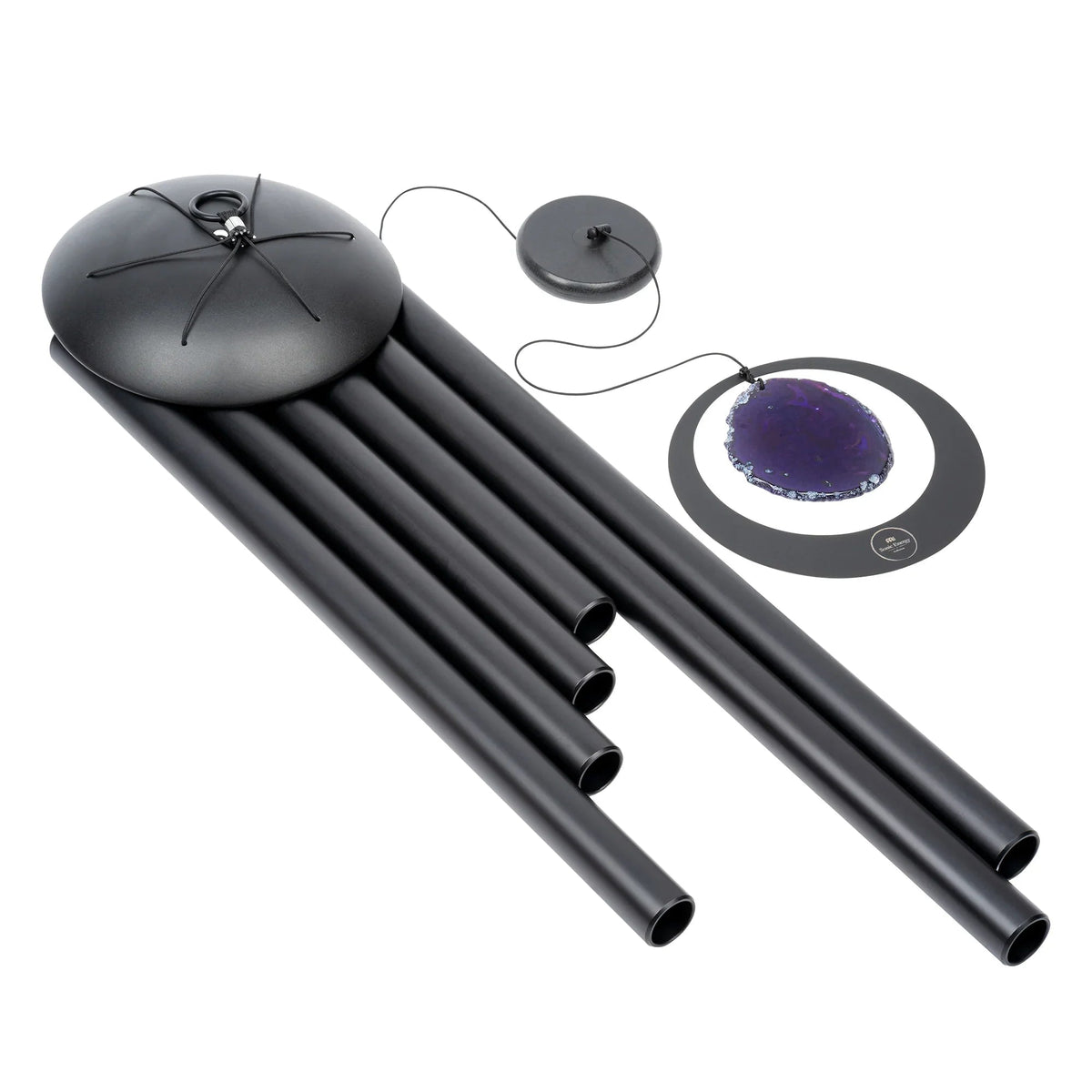 50" Purple Agate Meditation Chime, 432 Hz, A-Major, Black