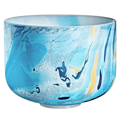 10" Marble Crystal Singing Bowl, A4, Brow Chakra, 432 Hz