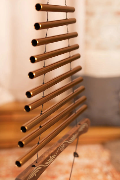 35" Meditation Flow Chime, 440 Hz, 10 Notes, D Major, Bronze