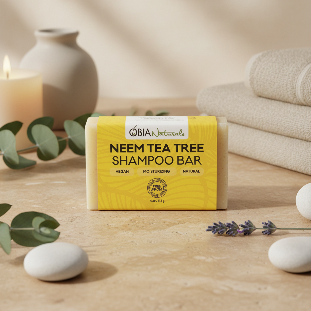 Neem Tea Tree Shampoo Bar — Sulfate-Free Scalp-Soothing Cleanser