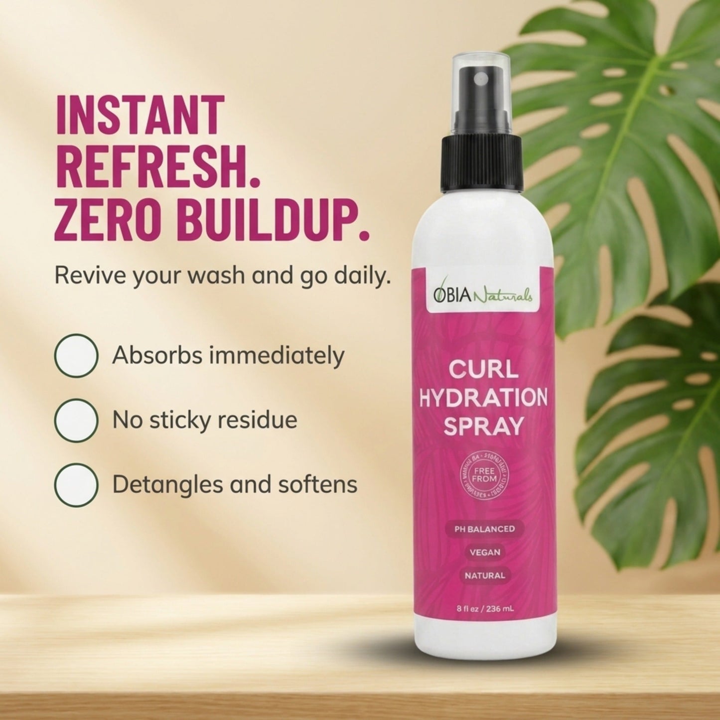 Curl Hydration Spray — Daily Curl Refresher with Argan & Rose