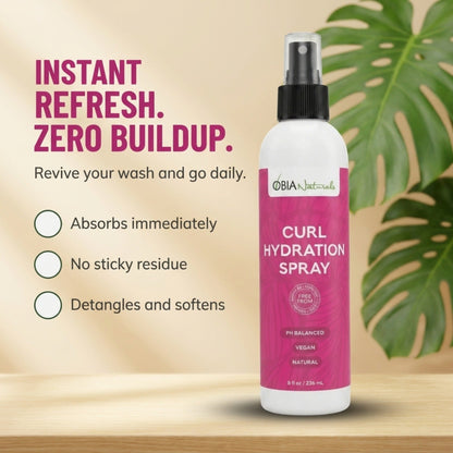 Curl Hydration Spray — Daily Curl Refresher with Argan & Rose