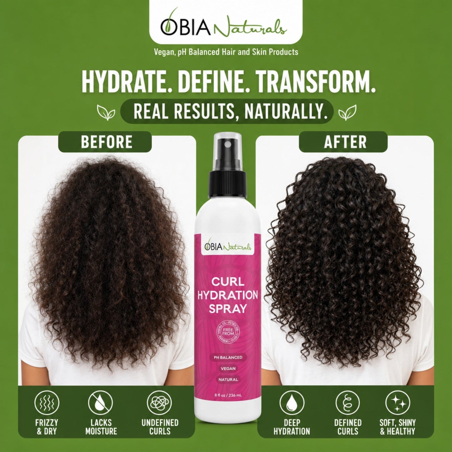 Curl Hydration Spray — Daily Curl Refresher with Argan & Rose