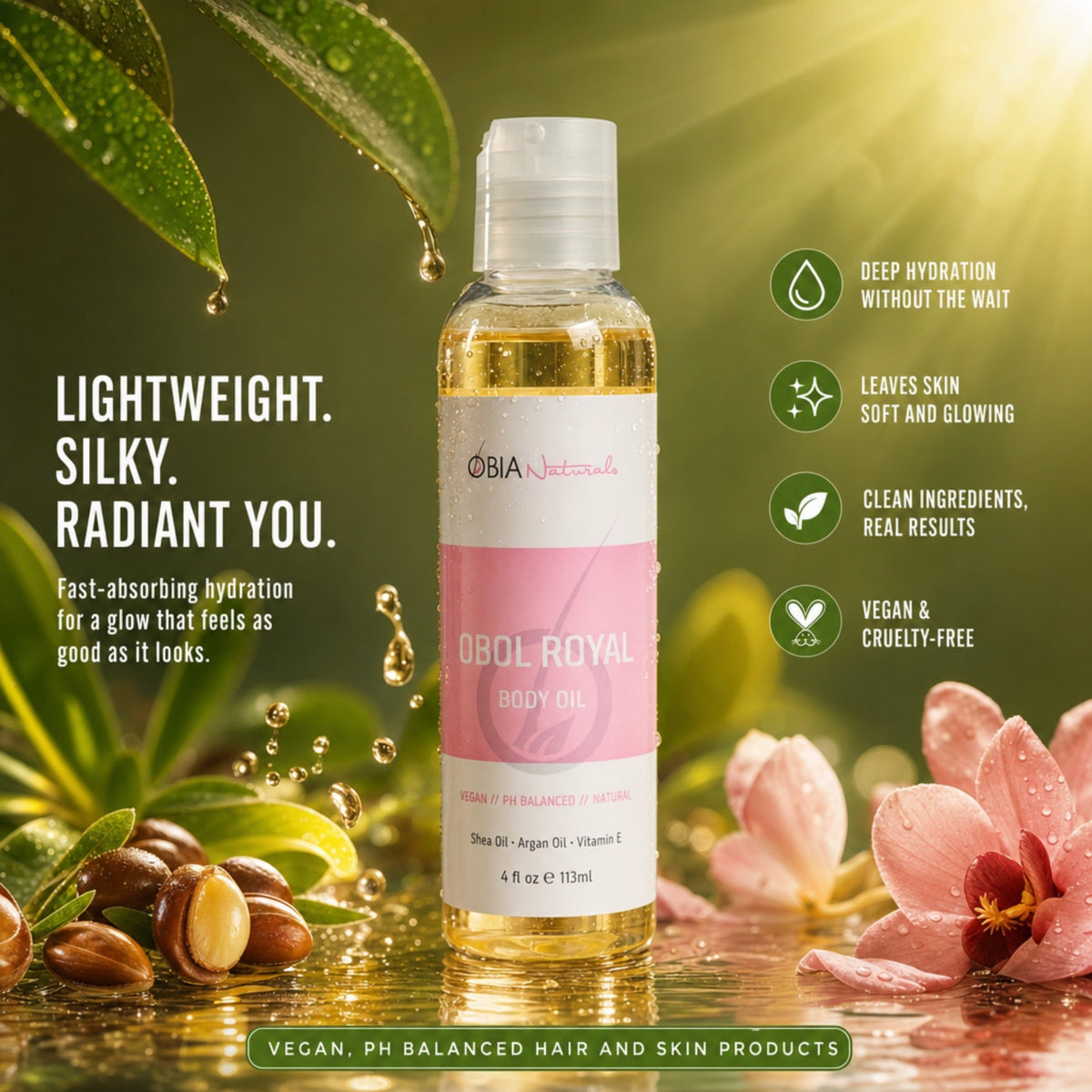 OBOL Royal Body Oil — Luxury Vegan Argan Body Oil