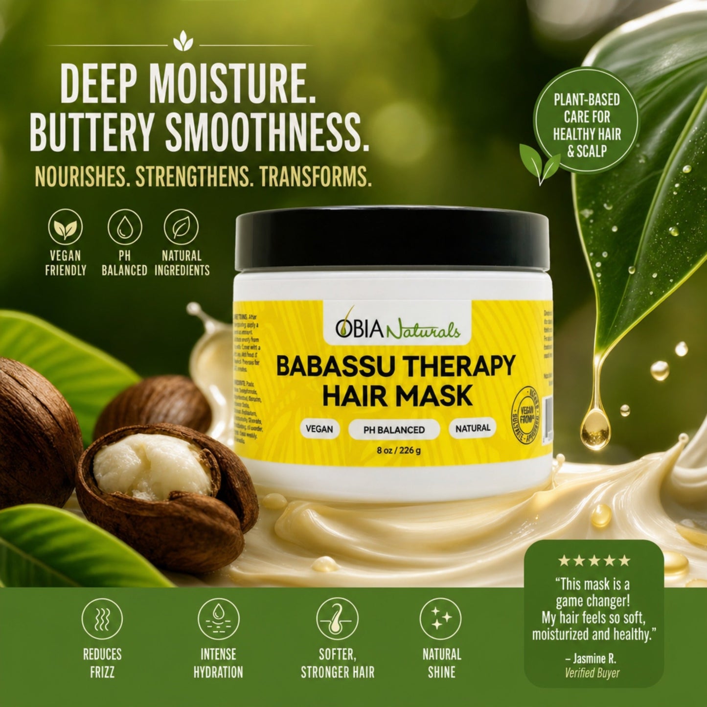 Babassu Hair Therapy Mask — Vegan Plant-Protein Hair Mask