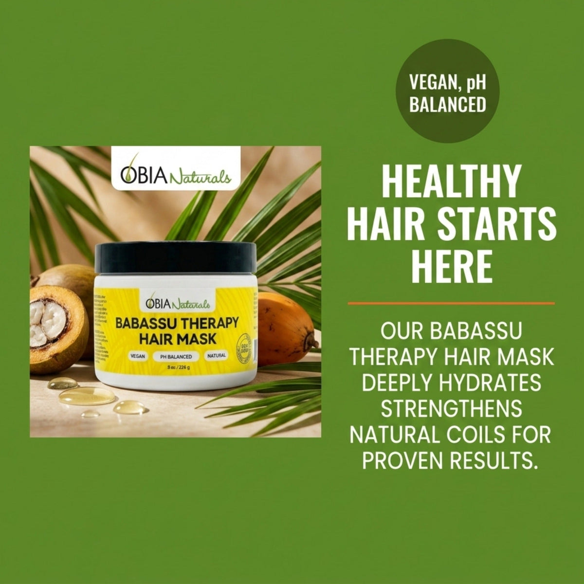Babassu Hair Therapy Mask — Vegan Plant-Protein Hair Mask