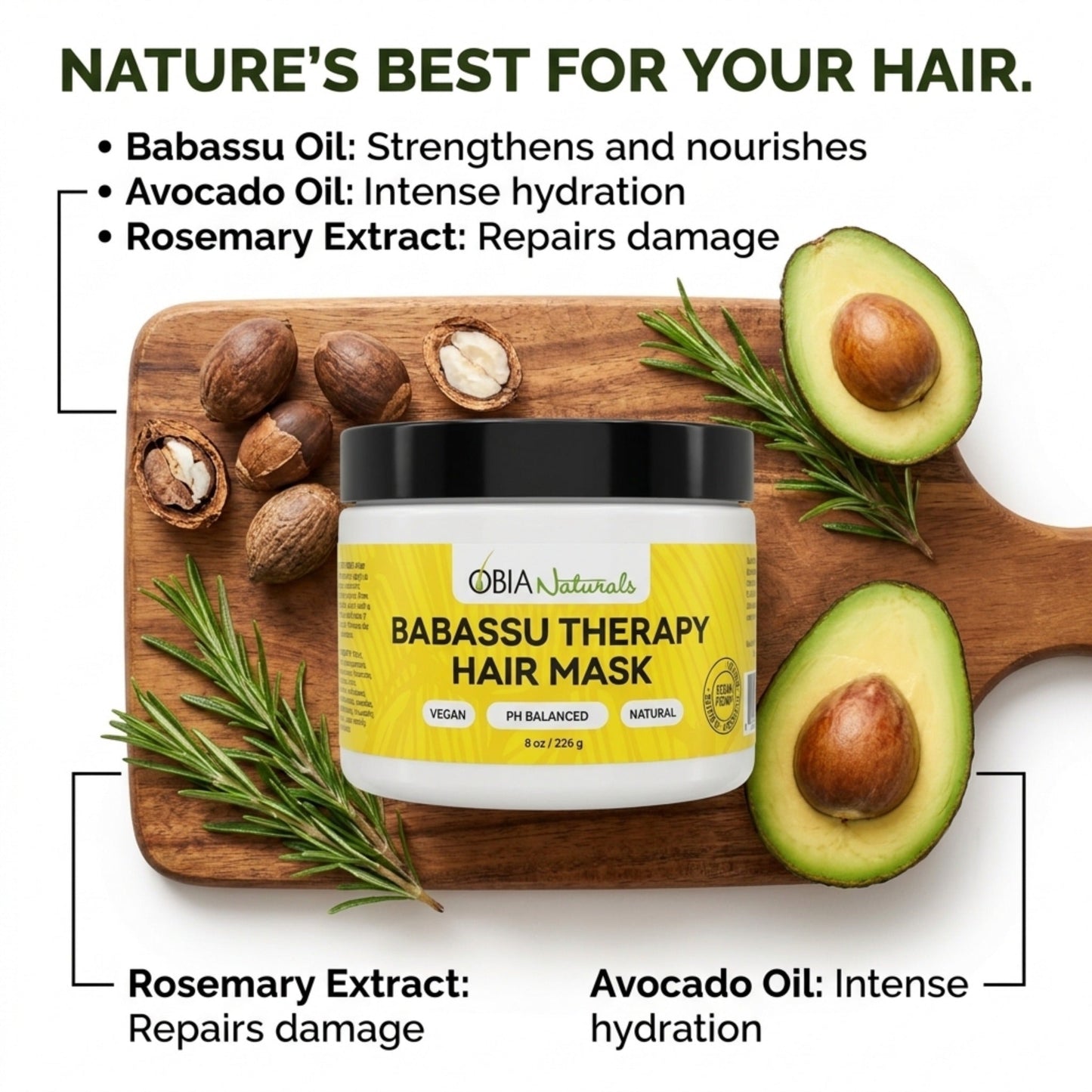 Babassu Hair Therapy Mask — Vegan Plant-Protein Hair Mask