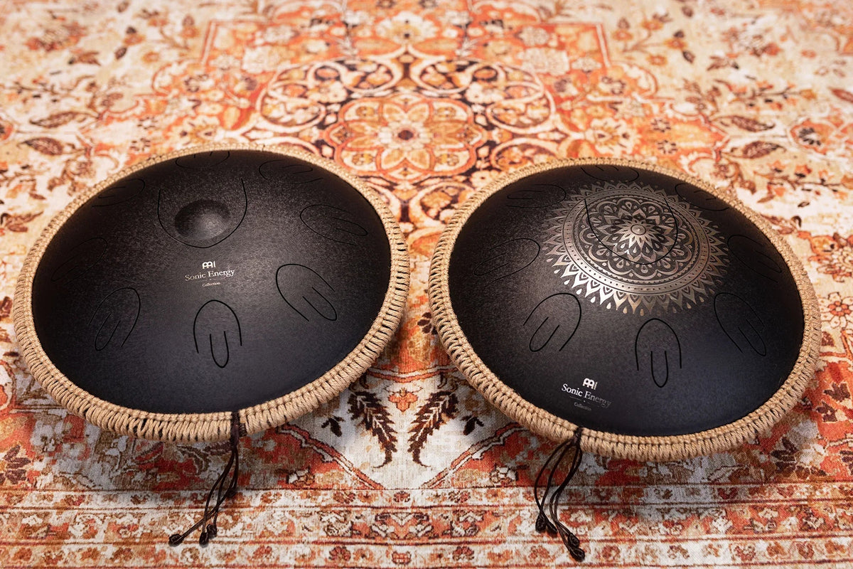 16" Octave Steel Tongue Drum, D Kurd, Black