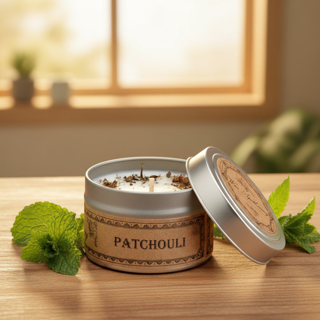 Patchouli Botanical Candle Travel Tin