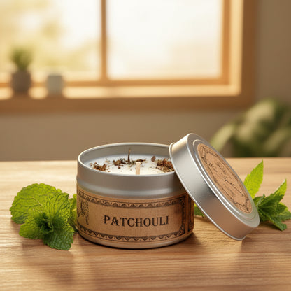 Patchouli Botanical Candle Travel Tin