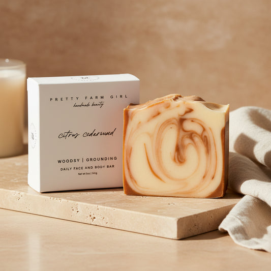 Citrus Cedarwood Handmade Tallow and Goat Milk Soap Bar