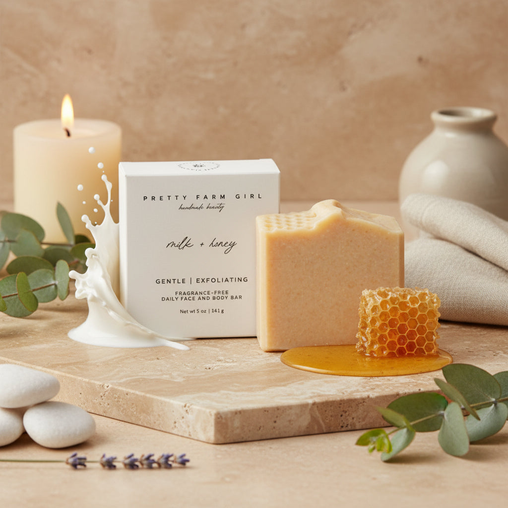 Milk + Honey Fragrance Free Handmade Tallow and Goat Milk Soap Bar