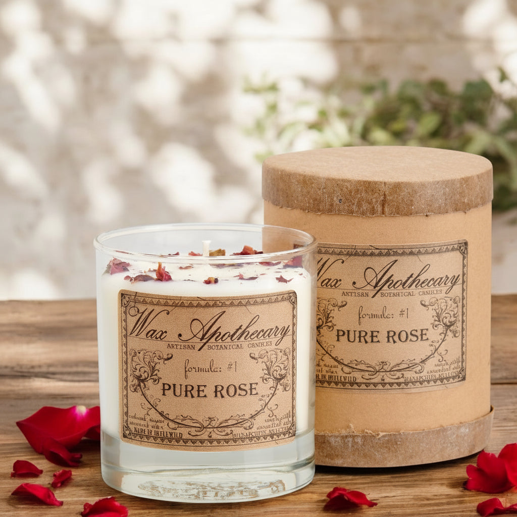 Pure Rose 7 oz Botanical Candle in Scotch Glass