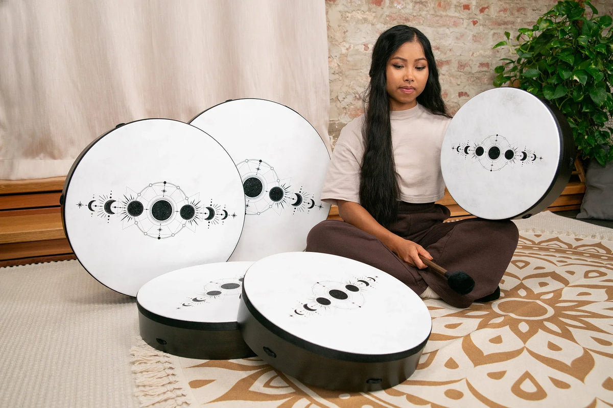 14" Ritual Drum, Moon Phases, True Feel Synthetic Head