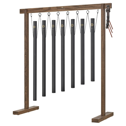7-Piece Sound Bath Tube Chimes Chakra Set, 432 Hz, Black