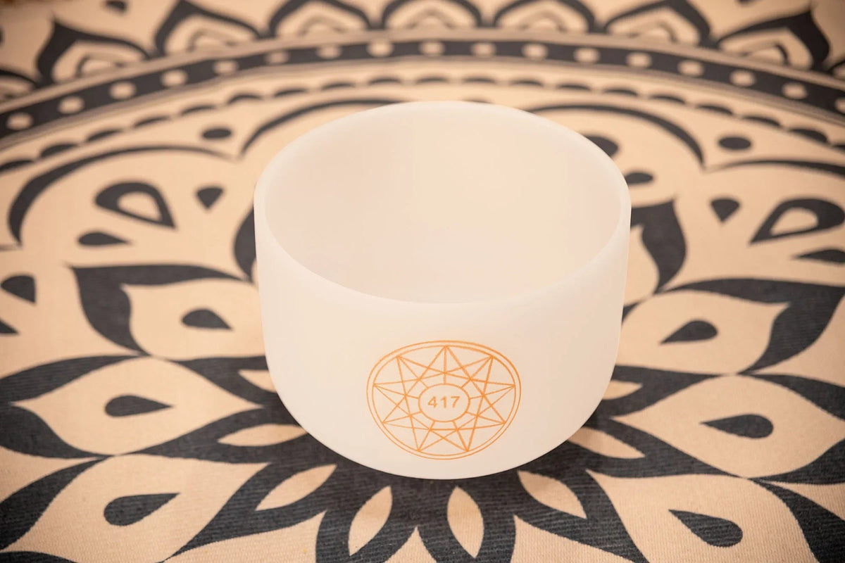 10" Solfeggio Crystal Singing Bowl, Re 417 Hz, Note G#4