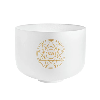 10" Solfeggio Crystal Singing Bowl, Fa 639 Hz, Note D#4