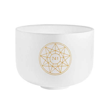 10" Solfeggio Crystal Singing Bowl, Sol 741 Hz, Note F#4