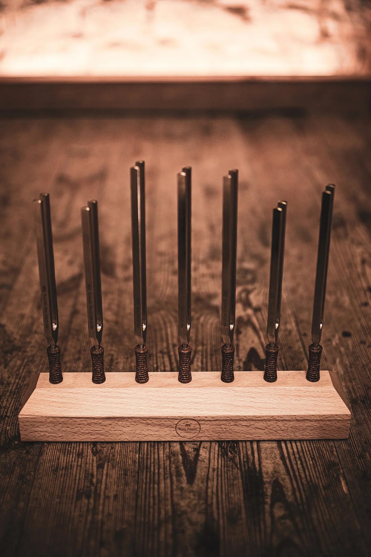 7-Piece Planetary Tuned Therapy Tuning Fork Chakra Set incl. Holder