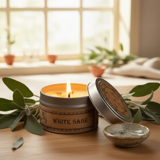 White Sage Botanical Candle Travel Tin