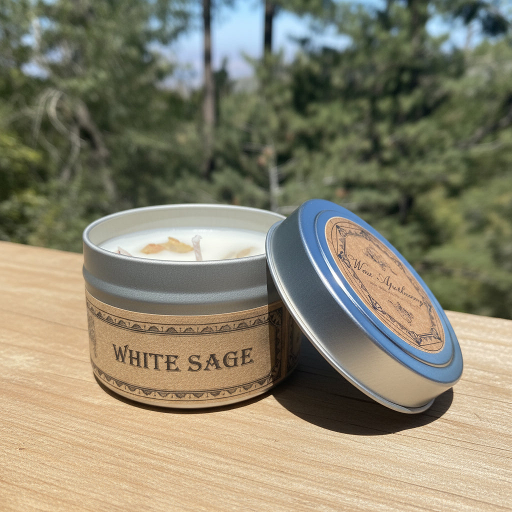 White Sage Botanical Candle Travel Tin