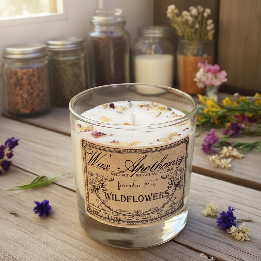 Wildflowers 7 oz Botanical Candle in Scotch Glass