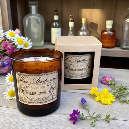 9 oz Wildflowers Artisan Amber Glass Candle