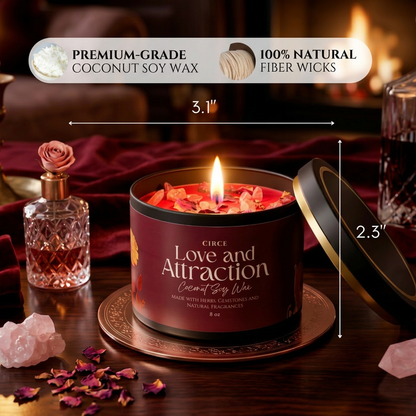 Love & Attraction Candle — 8‑oz Romantic Manifestation